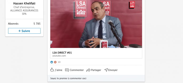 Hacen khelifati, pdg d’alliance assurance sur le plateau de LSA : la  sinistralité contre balance 50 fois le chiffre d’affaire de l’assuarance auto