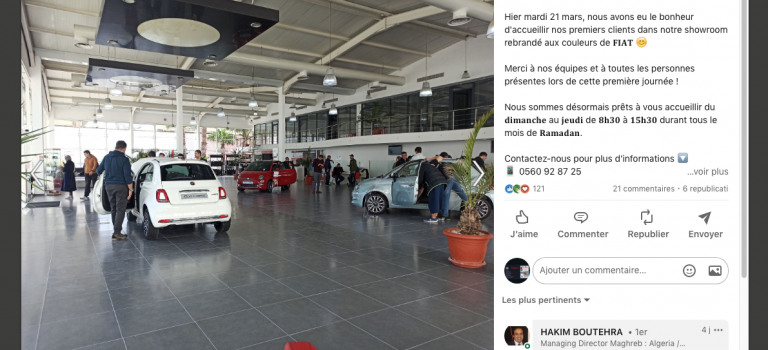 Avec l’arrivées des premières Fiat , les algérois redécouvrent les showroom automobile